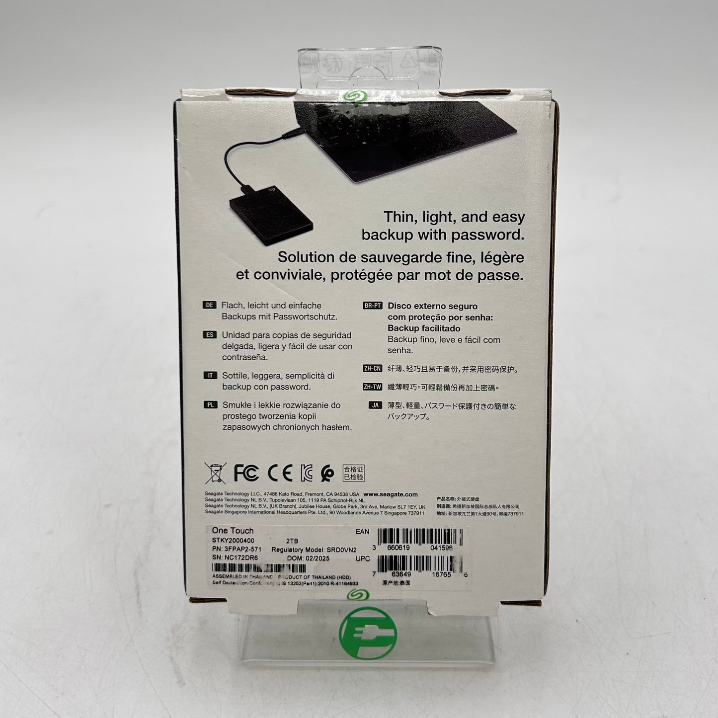 New Seagate 2.5" One Touch  2TB USB-B to USB-A HDD SRD0VN2