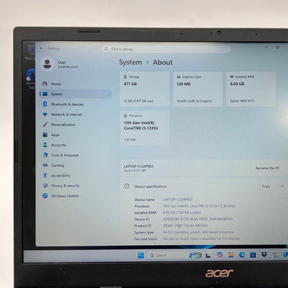Acer Aspire 5 AN515‑58 15.6" i5-1335U 1.3GHz 8GB RAM 512GB SSD
