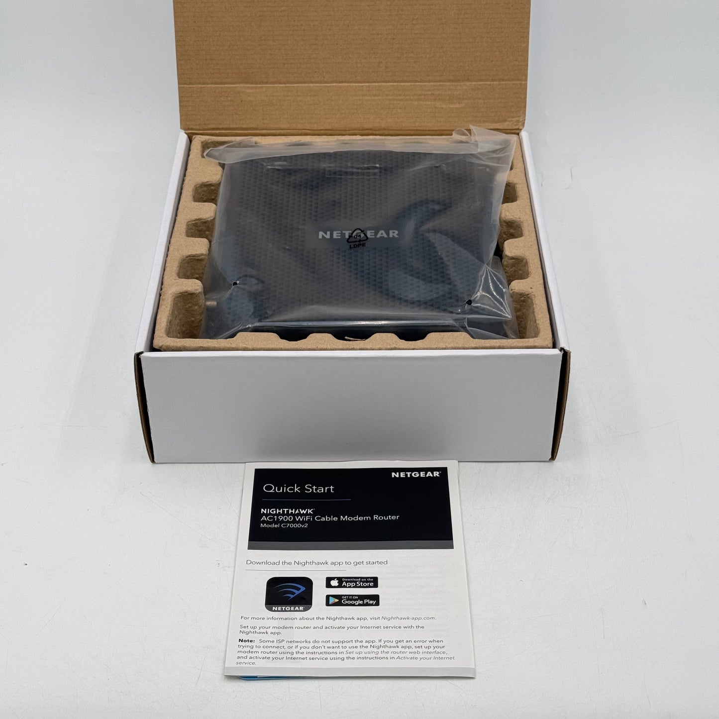 NETGEAR Nighthawk AC1900 WiFi Cable Modem Router Dual Band WiFi 5 C7000-1AZNAS