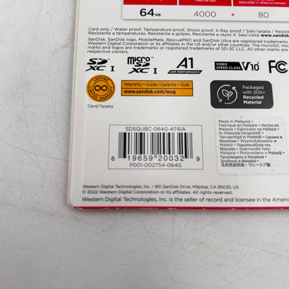 New SanDisk Ultra Plus 64GB 150MB/s UHS-I HD SDSQUBC-064G-AT6IA