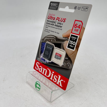 New SanDisk Ultra Plus 64GB 150MB/s UHS-I HD SDSQUBC-064G-AT6IA