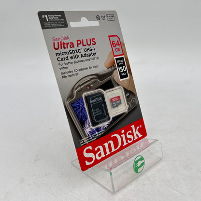 New SanDisk Ultra Plus 64GB 150MB/s UHS-I HD SDSQUBC-064G-AT6IA